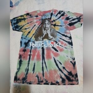 Tie-Dye PoeticJustice-Tupac T-Shirt.sz.S.(women's)‎